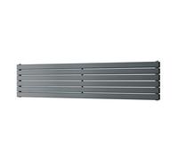 Uk Radiators Typhoon Axis Anthracite Flat Tube Horizontal Steel Designer Radiator Btu4105 1203W - (H) 408 X (W) 1800mm