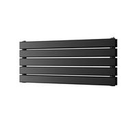 Uk Radiators Typhoon Axis Black Flat Tube Horizontal Steel Designer Radiator Btu1607 471W - (H) 340 X (W) 800mm