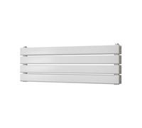 Uk Radiators Typhoon Axis White Flat Tube Horizontal Steel Designer Radiator Btu1286 377W - (H) 272 X (W) 800mm