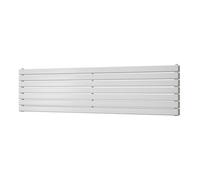 Uk Radiators Typhoon Axis White Flat Tube Horizontal Steel Designer Radiator Btu4787 1403W - (H) 476 X (W) 1800mm