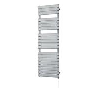 Uk Radiators Typhoon Silver Standard Heated Towel Rail Flat Tube Bathroom Radiator 800W - (H) 1564 X (W) 500mm