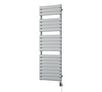 Uk Radiators Typhoon Silver Thermostatic Heated Towel Rail Flat Tube Wifi Bathroom Radiator 800W - (H) 1564 X (W) 500mm