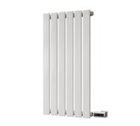 Uk Radiators Typhoon White Flat Tube Horizontal Steel Smart Oil-Free Radiator 300W - (H) 800 X (W) 408mm