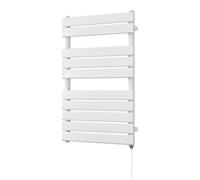 Uk Radiators Typhoon White Standard Heated Towel Rail Flat Tube Bathroom Radiator 400W - (H) 816 X (W) 500mm