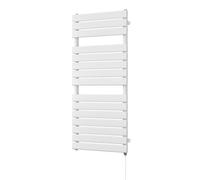 Uk Radiators Typhoon White Standard Heated Towel Rail Flat Tube Bathroom Radiator 600W - (H) 1156 X (W) 500mm