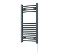 Uk Radiators Zennor Anthracite Standard Heated Towel Rail Curved Ladder Bathroom Radiator 300W - (H) 800 X (W) 400mm