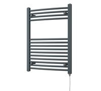 Uk Radiators Zennor Anthracite Standard Heated Towel Rail Curved Ladder Bathroom Radiator 400W - (H) 800 X (W) 600mm