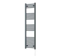 Uk Radiators Zennor Anthracite Standard Heated Towel Rail Straight Ladder Bathroom Radiator 500W - (H) 1600 X (W) 400mm