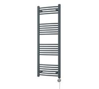 Uk Radiators Zennor Anthracite Thermostatic Heated Towel Rail Curved Ladder Bathroom Radiator 500W - (H) 1400 X (W) 500mm