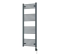 Uk Radiators Zennor Anthracite Thermostatic Heated Towel Rail Curved Ladder Wifi Bathroom Radiator 500W - (H) 1400 X (W) 500mm