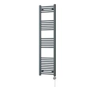 Uk Radiators Zennor Anthracite Thermostatic Heated Towel Rail Straight Ladder Bathroom Radiator 500W - (H) 1600 X (W) 400mm