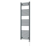 Uk Radiators Zennor Anthracite Thermostatic Heated Towel Rail Straight Ladder Bathroom Radiator 700W - (H) 1800 X (W) 500mm
