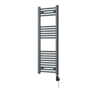 Uk Radiators Zennor Anthracite Thermostatic Heated Towel Rail Straight Ladder Wifi Bathroom Radiator 400W - (H) 1200 X (W) 400mm