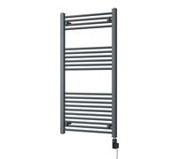 Uk Radiators Zennor Anthracite Thermostatic Heated Towel Rail Straight Ladder Wifi Bathroom Radiator 600W - (H) 1200 X (W) 600mm
