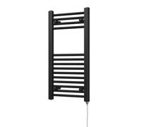 Uk Radiators Zennor Black Standard Heated Towel Rail Straight Ladder Bathroom Radiator 300W - (H) 800 X (W) 400mm