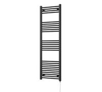 Uk Radiators Zennor Black Standard Heated Towel Rail Straight Ladder Bathroom Radiator 600W - (H) 1600 X (W) 500mm