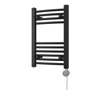 Uk Radiators Zennor Black Thermostatic Heated Towel Rail Curved Ladder Bathroom Radiator 200W - (H) 600 X (W) 400mm