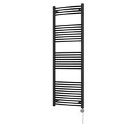 Uk Radiators Zennor Black Thermostatic Heated Towel Rail Curved Ladder Bathroom Radiator 900W - (H) 1800 X (W) 600mm