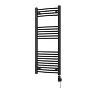 Uk Radiators Zennor Black Thermostatic Heated Towel Rail Curved Ladder Wifi Bathroom Radiator 500W - (H) 1200 X (W) 500mm