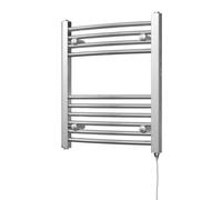 Uk Radiators Zennor Chrome Standard Heated Towel Rail Curved Ladder Bathroom Radiator 200W - (H) 600 X (W) 500mm