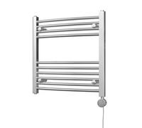 Uk Radiators Zennor Chrome Thermostatic Heated Towel Rail Curved Ladder Bathroom Radiator 200W - (H) 600 X (W) 600mm