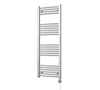 Uk Radiators Zennor Chrome Thermostatic Heated Towel Rail Curved Ladder Bathroom Radiator 400W - (H) 1400 X (W) 500mm