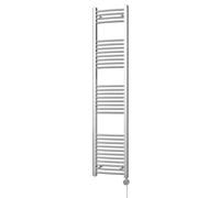 Uk Radiators Zennor Chrome Thermostatic Heated Towel Rail Curved Ladder Bathroom Radiator 400W - (H) 1800 X (W) 400mm