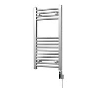 Uk Radiators Zennor Chrome Thermostatic Heated Towel Rail Curved Ladder Wifi Bathroom Radiator 200W - (H) 800 X (W) 400mm