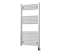 Uk Radiators Zennor Chrome Thermostatic Heated Towel Rail Curved Ladder Wifi Bathroom Radiator 400W - (H) 1200 X (W) 600mm