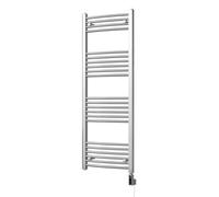 Uk Radiators Zennor Chrome Thermostatic Heated Towel Rail Curved Ladder Wifi Bathroom Radiator 400W - (H) 1400 X (W) 500mm