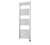 Uk Radiators Zennor Chrome Thermostatic Heated Towel Rail Curved Ladder Wifi Bathroom Radiator 600W - (H) 1800 X (W) 600mm