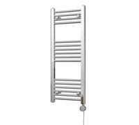 Uk Radiators Zennor Chrome Thermostatic Heated Towel Rail Straight Ladder Bathroom Radiator 200W - (H) 1000 X (W) 400mm