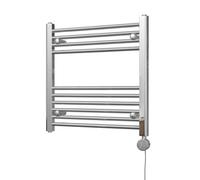 Uk Radiators Zennor Chrome Thermostatic Heated Towel Rail Straight Ladder Bathroom Radiator 200W - (H) 600 X (W) 600mm