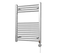 Uk Radiators Zennor Chrome Thermostatic Heated Towel Rail Straight Ladder Bathroom Radiator 200W - (H) 800 X (W) 600mm