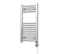 Uk Radiators Zennor Chrome Thermostatic Heated Towel Rail Straight Ladder Bathroom Radiator 200W - (H) 800 X (W) 400mm