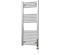 Uk Radiators Zennor Chrome Thermostatic Heated Towel Rail Straight Ladder Bathroom Radiator 300W - (H) 1200 X (W) 500mm