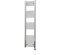 Uk Radiators Zennor Chrome Thermostatic Heated Towel Rail Straight Ladder Bathroom Radiator 300W - (H) 1600 X (W) 400mm