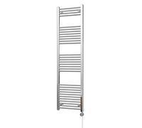 Uk Radiators Zennor Chrome Thermostatic Heated Towel Rail Straight Ladder Bathroom Radiator 500W - (H) 1800 X (W) 500mm