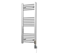 Uk Radiators Zennor Chrome Thermostatic Heated Towel Rail Straight Ladder Wifi Bathroom Radiator 200W - (H) 1000 X (W) 400mm
