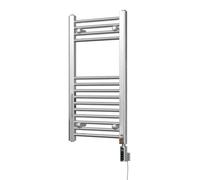 Uk Radiators Zennor Chrome Thermostatic Heated Towel Rail Straight Ladder Wifi Bathroom Radiator 200W - (H) 800 X (W) 400mm