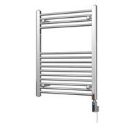 Uk Radiators Zennor Chrome Thermostatic Heated Towel Rail Straight Ladder Wifi Bathroom Radiator 200W - (H) 800 X (W) 600mm