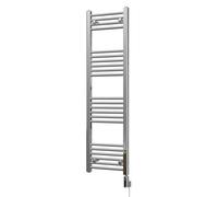 Uk Radiators Zennor Chrome Thermostatic Heated Towel Rail Straight Ladder Wifi Bathroom Radiator 300W - (H) 1400 X (W) 400mm