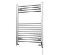 Uk Radiators Zennor Straight Ladder Standard Dual Fuel Heated Bathroom Towel Rail Chrome Btu833 - (H) 800 X (W) 600mm