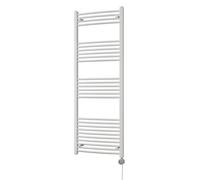 Uk Radiators Zennor White Thermostatic Heated Towel Rail Curved Ladder Bathroom Radiator 800W - (H) 1600 X (W) 600mm