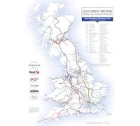 UK Rail Network Wall Map - Large Laminated Railway Map Shows Updated Train Operator Routes, Metro Tram Links, Rail Lines of the UK, Waterproof, Wipe-Clean Surface, Perfect Traveler Gift 72 x 100 cm