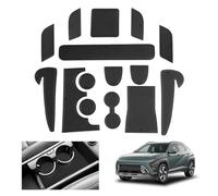[UK RHD] GAFAT Compatible with New Hyundai Kona SX2 EV Electric 2024 2025 2026 Non-Slip Mats, Kona EV 2024 Car Mats Rubber for Centre Console Drink Holder Door Seam, Kona EV 2025 Accessories (Black)