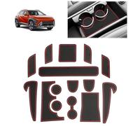 [UK RHD] GAFAT Compatible with New Hyundai Kona SX2 EV Electric 2024 2025 2026 Non-Slip Mats, Kona EV 2024 Car Mats Rubber for Centre Console Drink Holder Door Seam, Kona EV 2025 Accessories (Red)