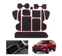 [UK RHD] GAFAT Toyot-a RAV4/ Hybrid/Plug-in Hybrid 2019-2024 2025 Non-Slip Mats, RAV4 2025 UK Rubber Mats for Centre Console, Drink Holder, Door Seam, Compatible with Toyota RAV4 Accessories (Red)
