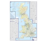 UK Roads Wall Map - Large Laminated Road Map Showing Motorways, A, B & Minor Roads, Postcode Areas and London Inset with M25. Waterproof, Wipe-Clean Surface UK Map for Home or Office 120 x 83 cm