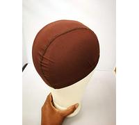 UK: S M, L, Beige, Black, Brown SPANDEX DOME WIG CAP Elastic/Stretchy Expandable Wig Making Liner Mesh Net (Large, Brown)